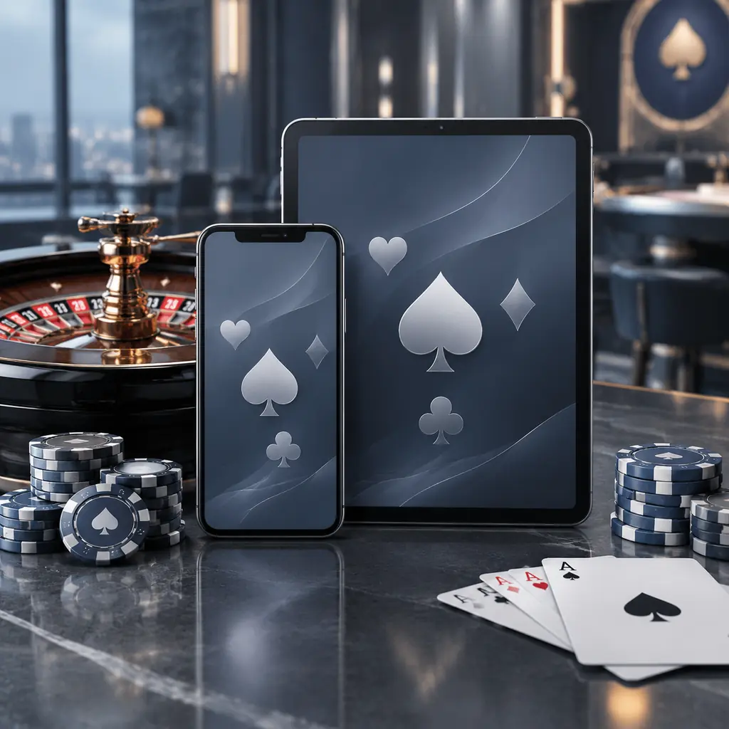 Ponsel dan tablet bersama roda roulette