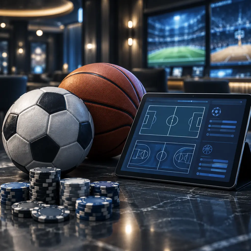 Bola sepak dan basket di terminal sportsbook